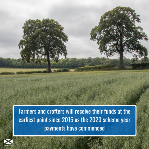 Photo of crop field with two trees with a blue text box over the image Photo of crop field with two trees with a blue text box over the image