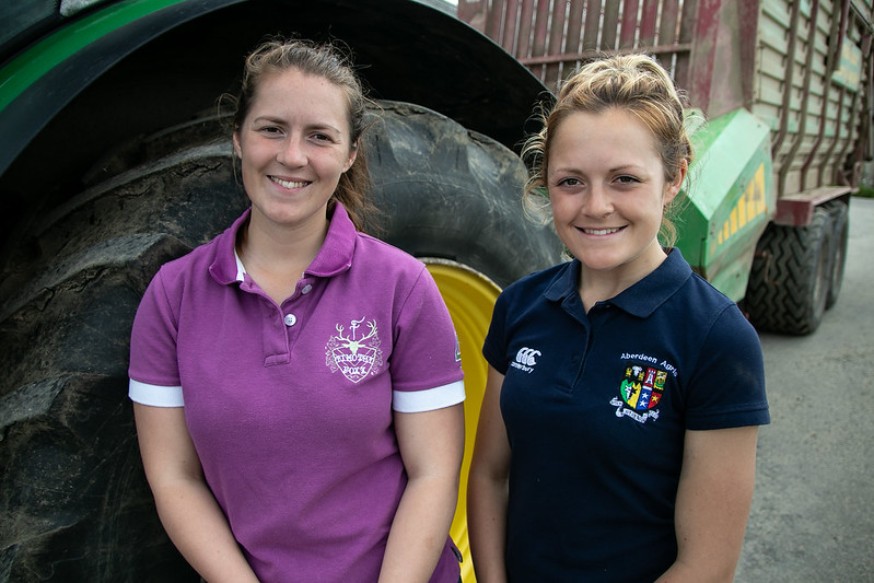 Photo of Kirsty and Aimee smilling. Both are young farming climate change champions. Photo of Kirsty and Aimee smilling. Both are young farming climate change champions.
