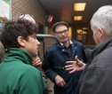 Mairi Gougeon talking with farmers at auction mart